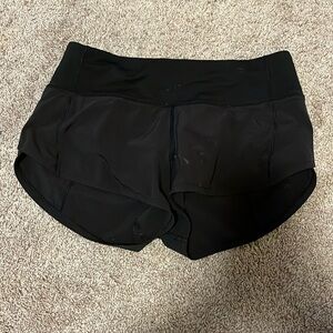 Lululemon Speed Up shorts, 2.5”, Size 2, black